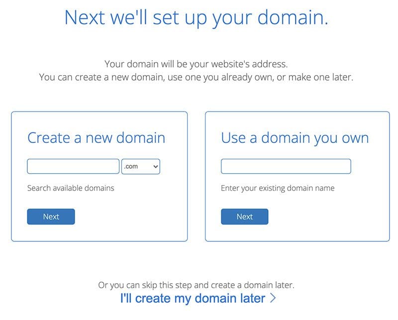Bluehost setup tutorial - Create a domain name