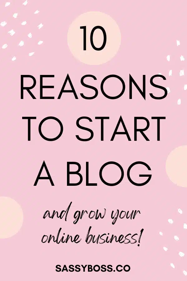 reasons to start a bog